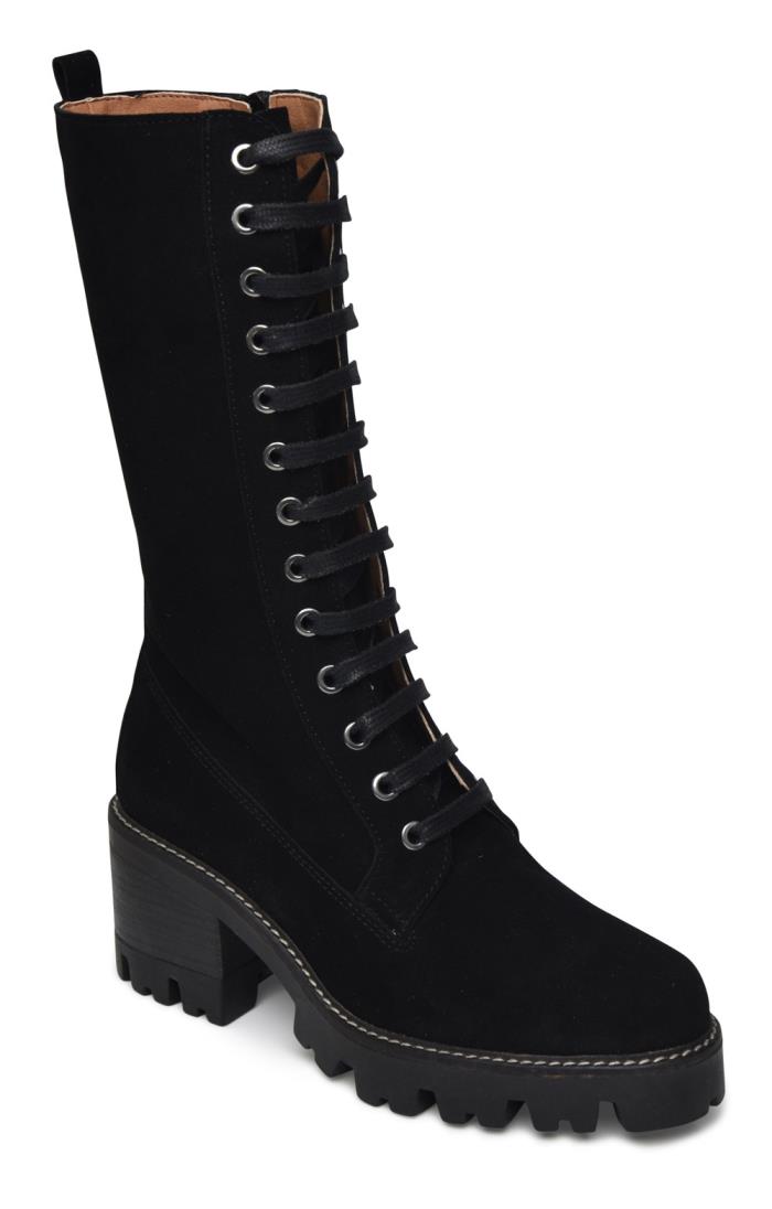 Lace/Zip Heeled Boot 