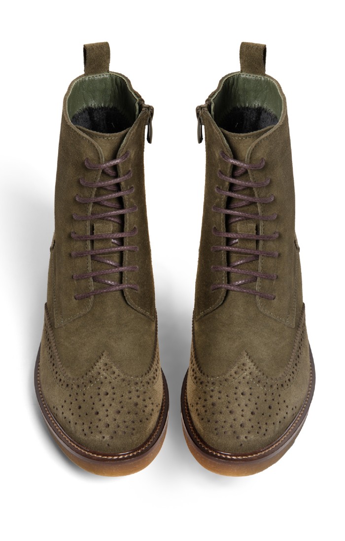 Suede brogue boots mens sale