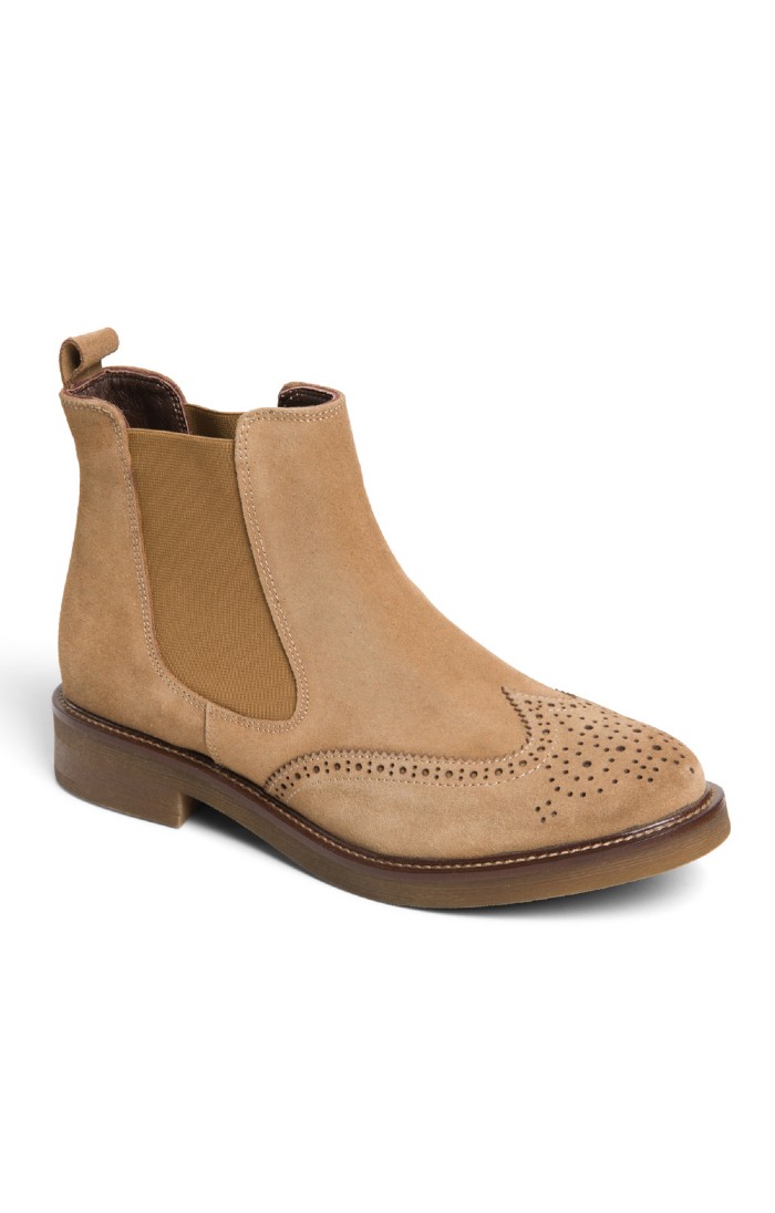 Ladies Suede Brogue Chelsea Boots Yellow House of Bruar