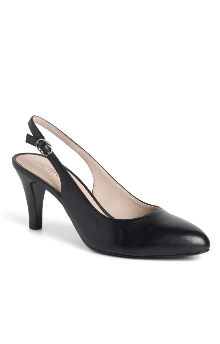 Black Slingback with Sculptural S Heel main image 1