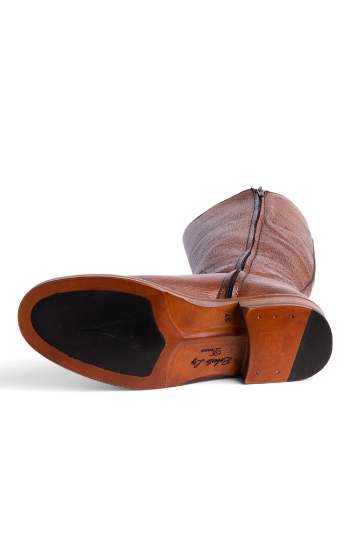 Ladies Tan Deer Skin Tall Boots