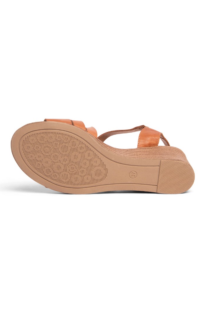Adair leather bow wedge deals