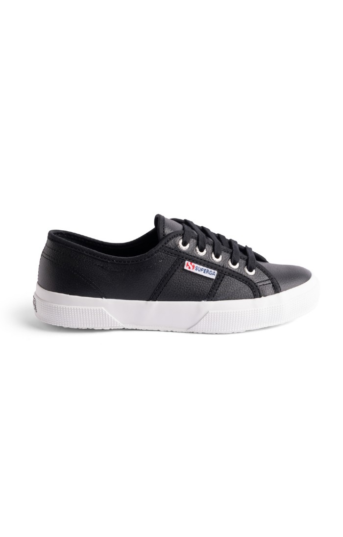 Superga navy leather trainers shop