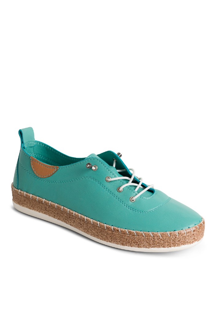 Ladies St Ives Mustard Plimsolls - Soft Leather Casual Sneakers