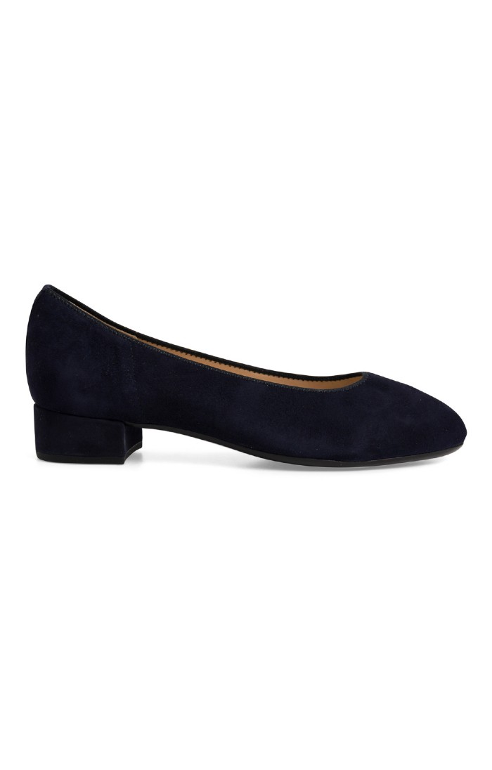 Ladies Gabor Betty Suede Court Shoe, Navy House of Bruar
