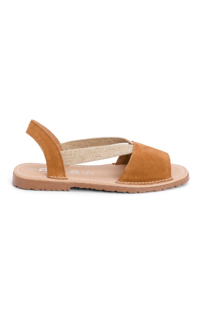 Ladies Flat Suede Slingback Sandals, Brown House of Bruar