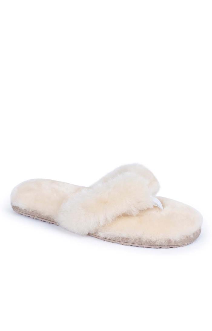 Toe post sheepskin slippers deals