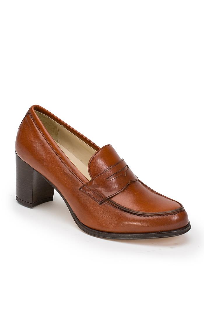brown loafer heels