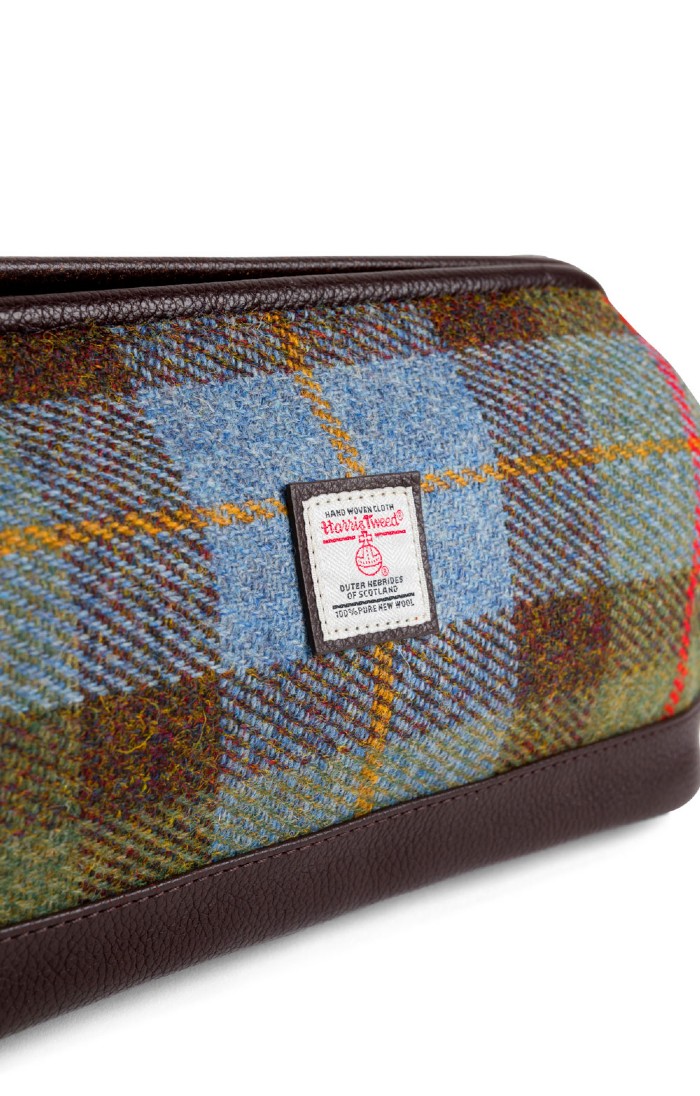 Harris Tweed® Leather Wash Bag House of Bruar