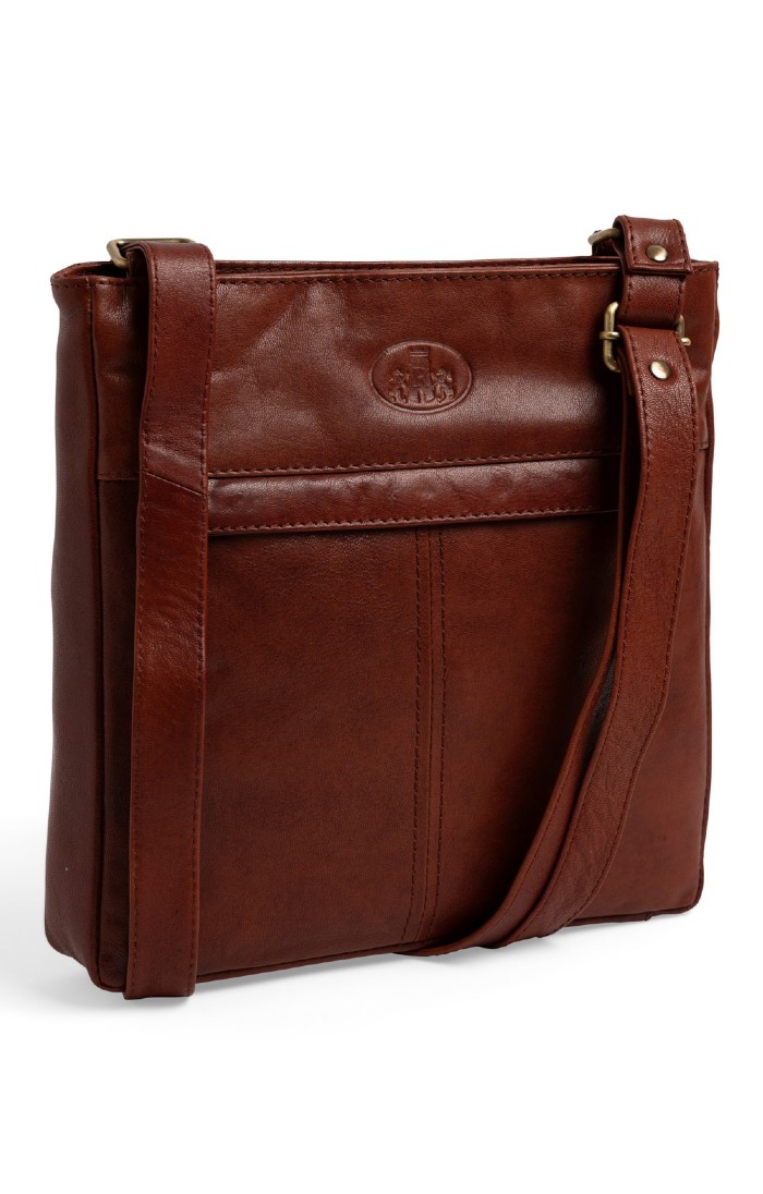 Ladies Front Zip Cross Body Bag - House of Bruar