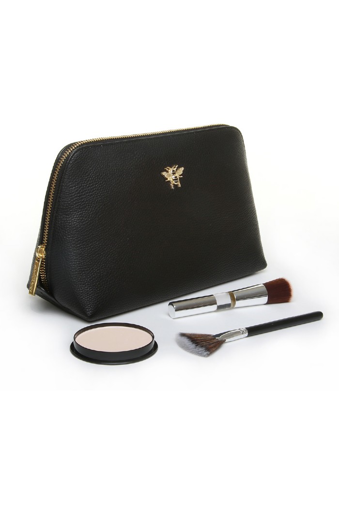 Ladies Alice Wheeler Large Make Up Bag, Black House of Bruar