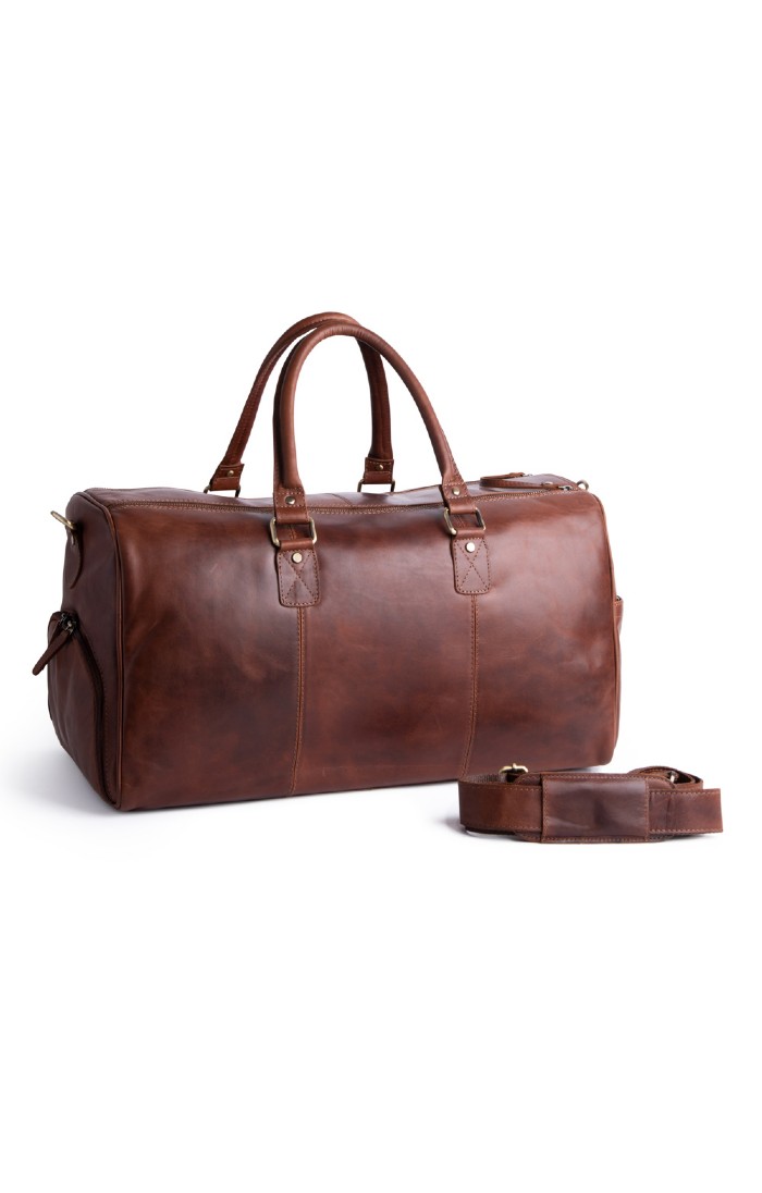 Brown leather holdall mens shop