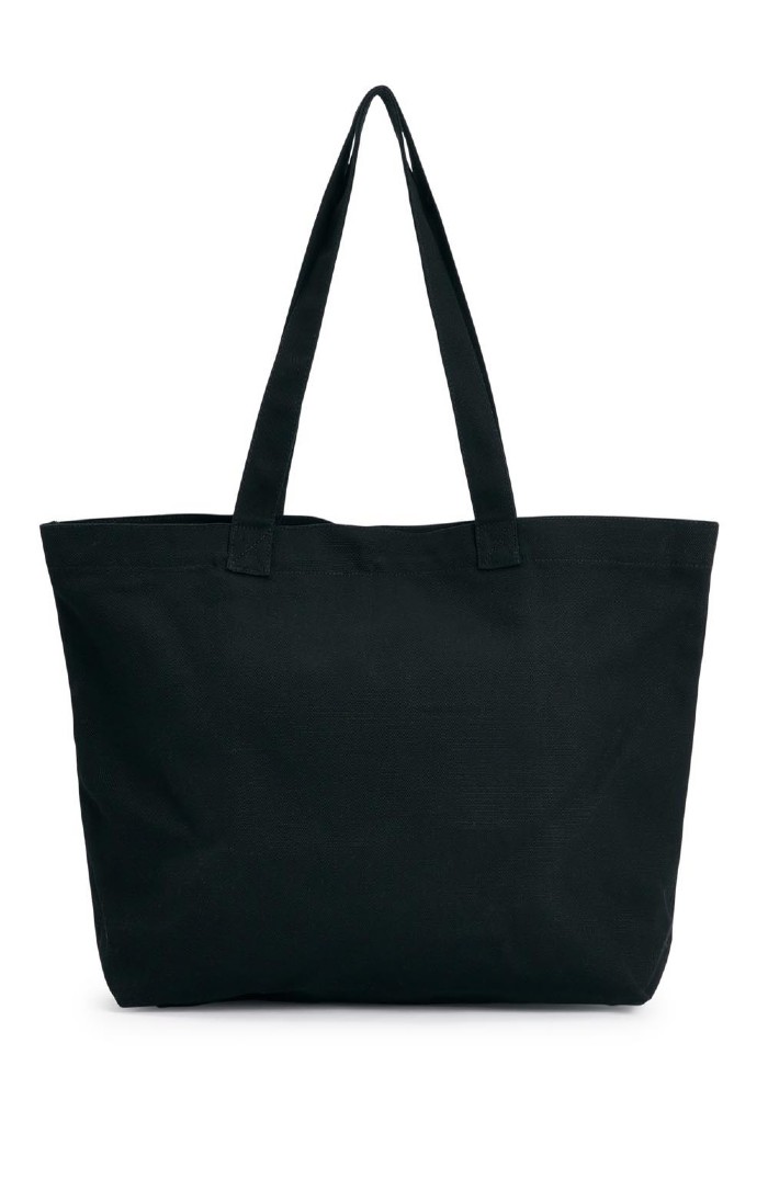 Plain black canvas tote bag shop