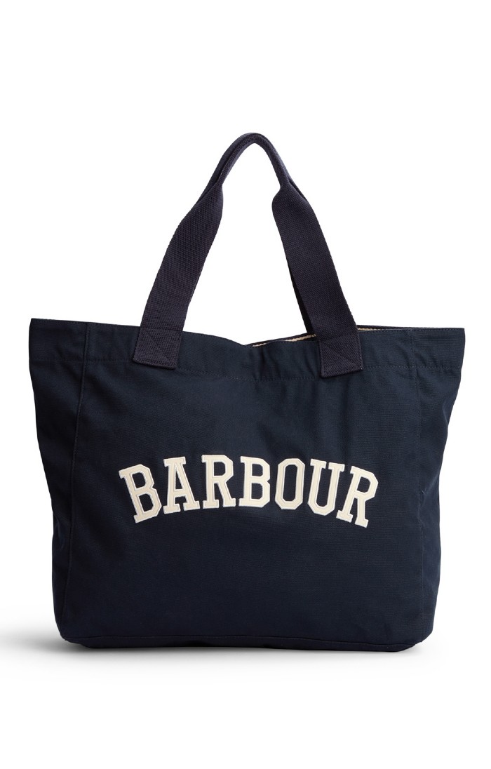 Ladies Barbour Logo Large Holiday Tote Bag, Navy House of Bruar