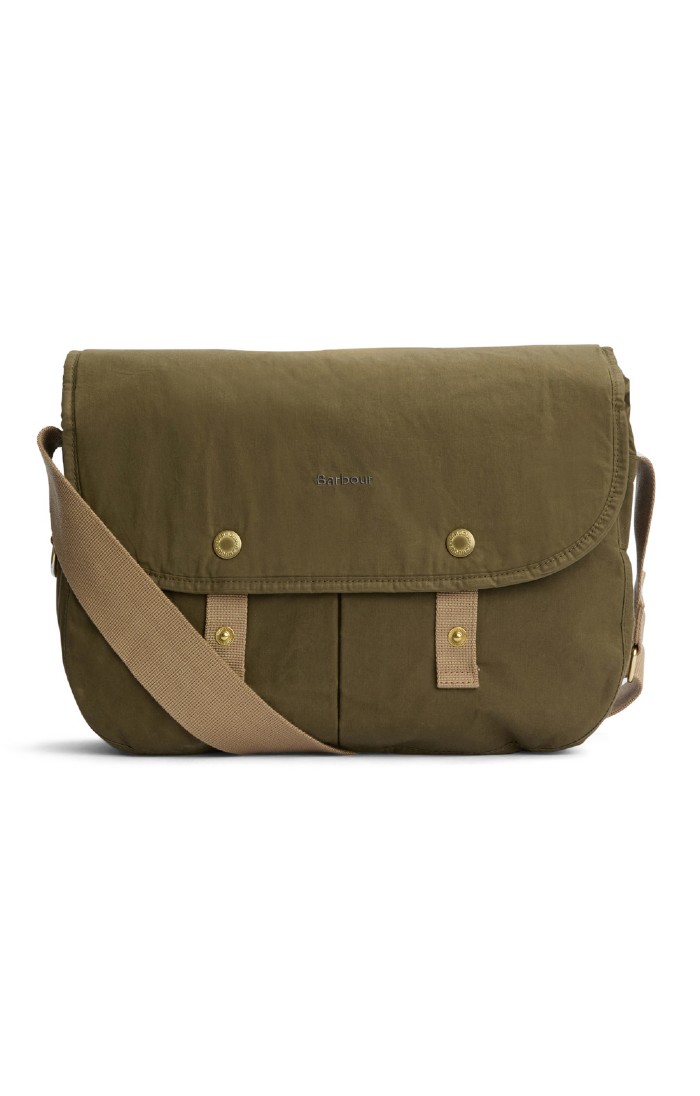 Mens Barbour Transport Riever Crossbody Bag, Green - House of Bruar