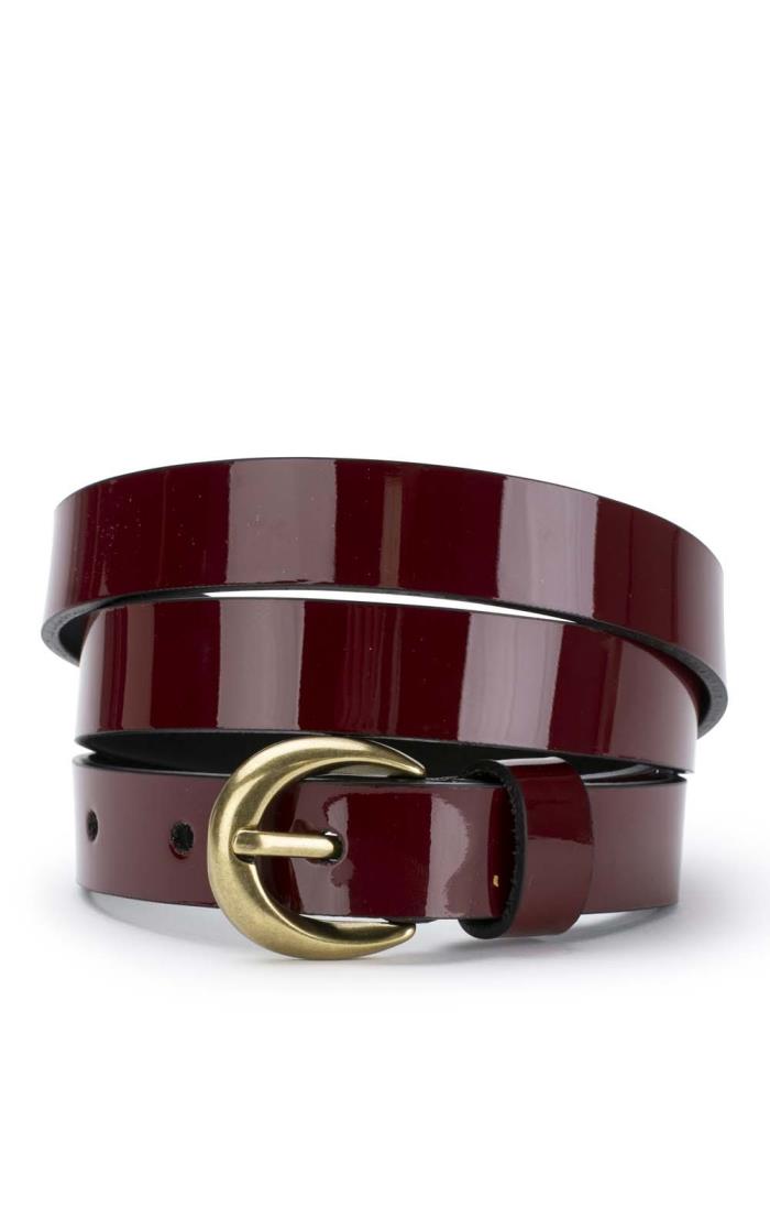 Ladies 2cm Patent Leather Belt