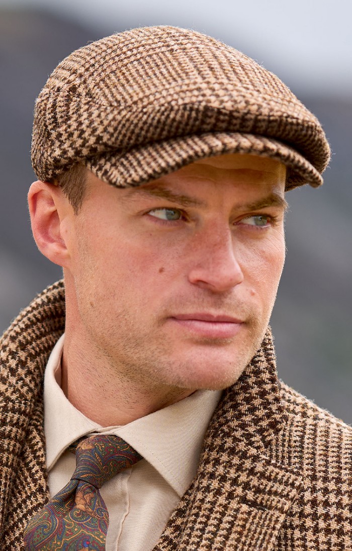 Mens Harris Tweed Aberford Cap Natural House of Bruar