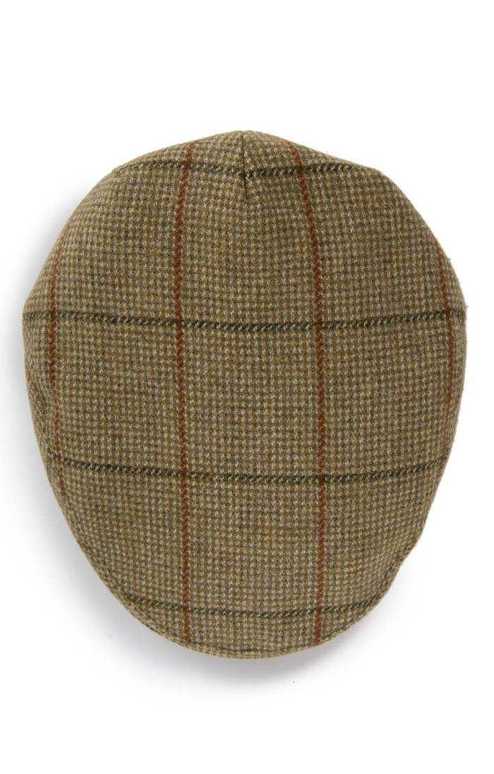 Mens Scottish Saxony Tweed Hereford Cap, Green House of Bruar