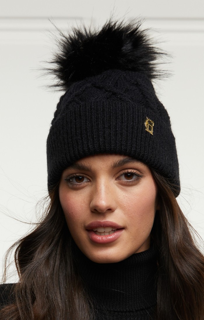 Ladies Holland Cooper Cortna Bobble Hat Black House of Bruar