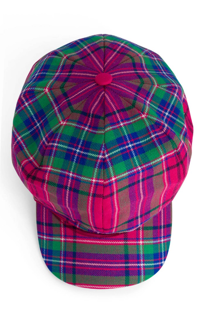 Ladies Tartan 8 Piece Cap Pink House of Bruar