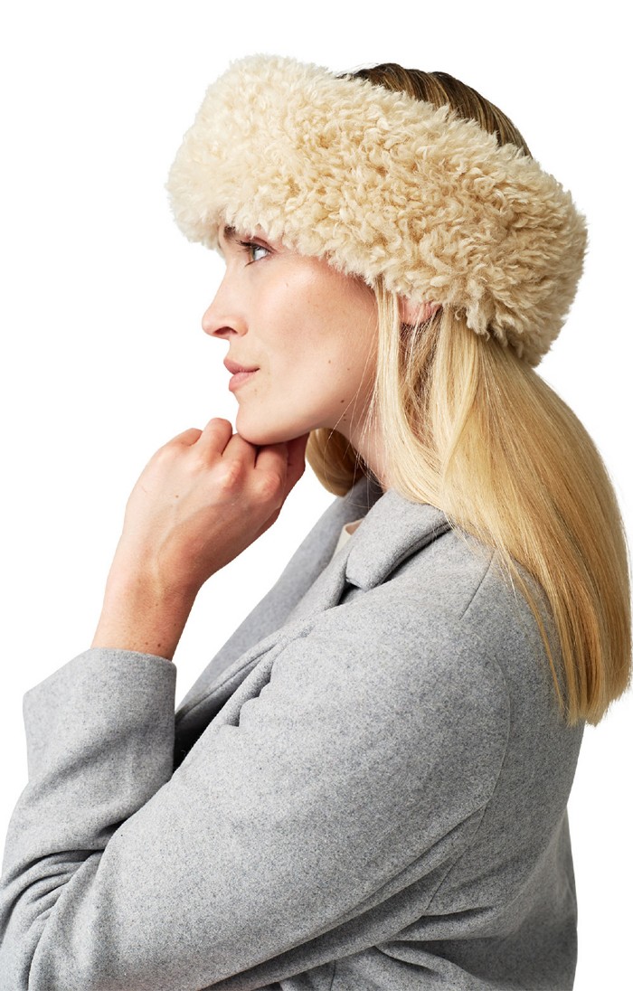 North Pole Faux Fur Headband - Cream