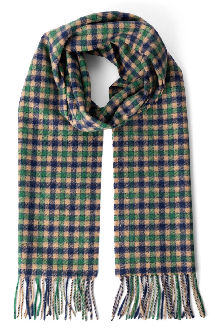 Mens Gant Gingham Woven Scarf, Green House of Bruar
