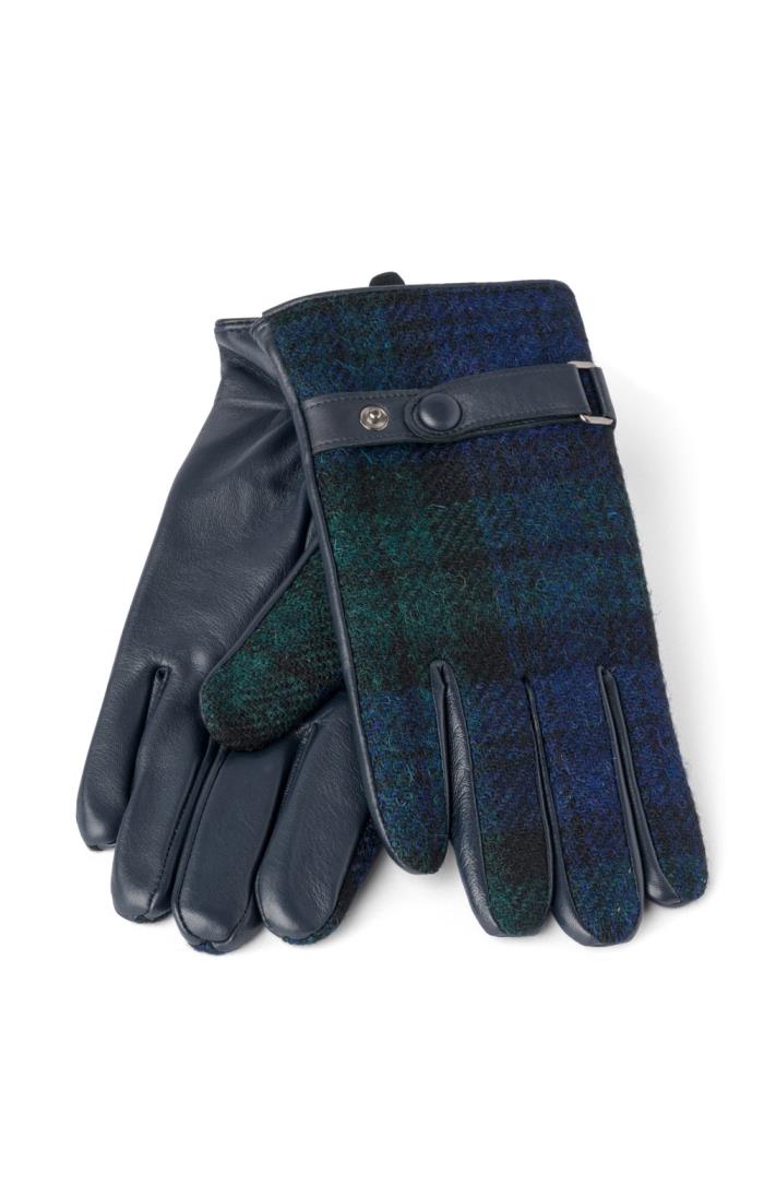 Mens Harris Tweed and Leather Gloves House of Bruar