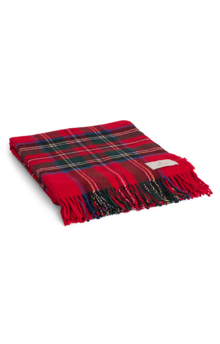 Red Plaid Tartan Print Round Rug main image 1