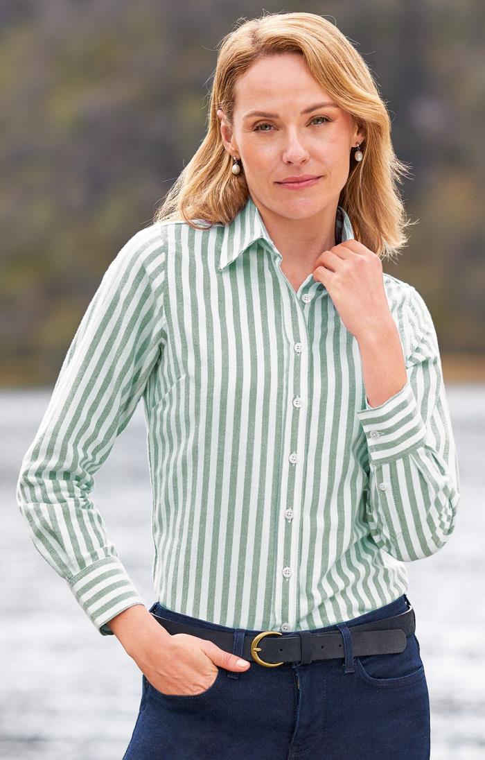 Ladies Cotton Oxford Shirt - House of Bruar