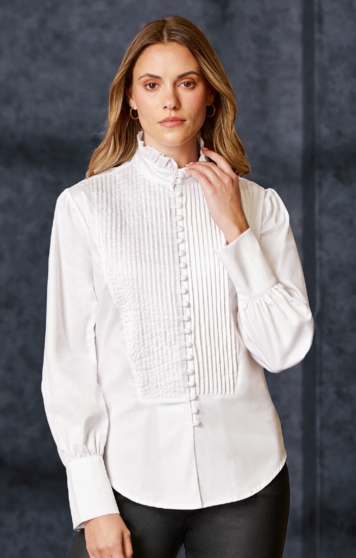 Ladies Pintuck Blouse - House of Bruar