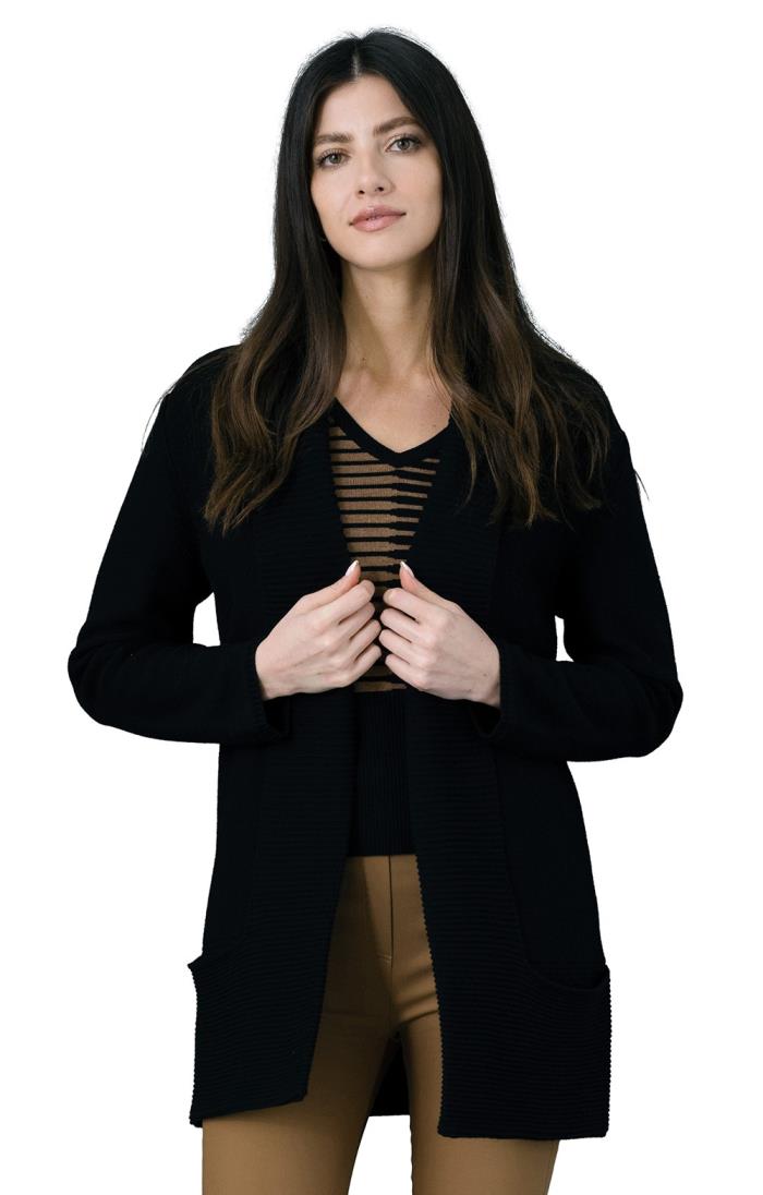 Womens longline on sale black cardigan