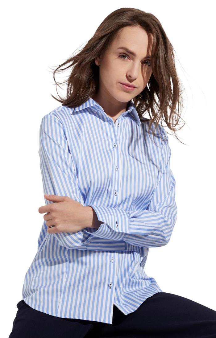 Striped formal shirt womens hotsell