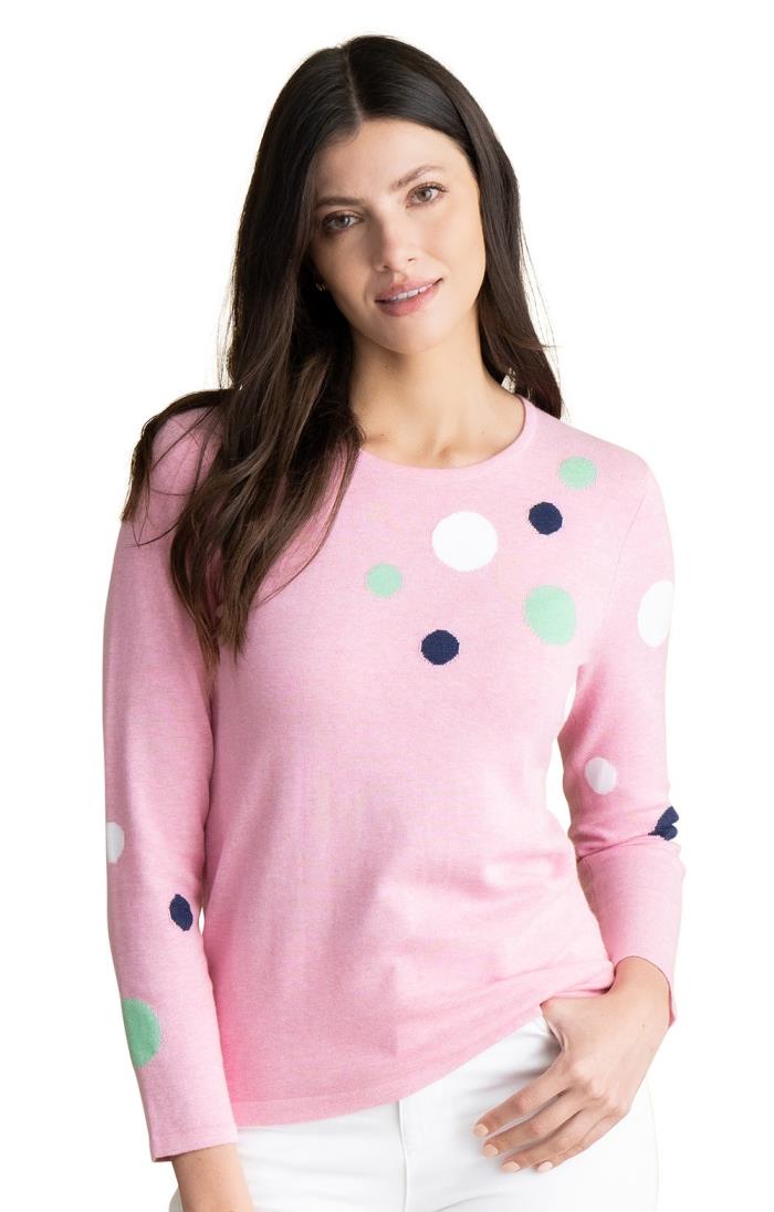 Ladies Marble Polka Dot Sweater - House of Bruar
