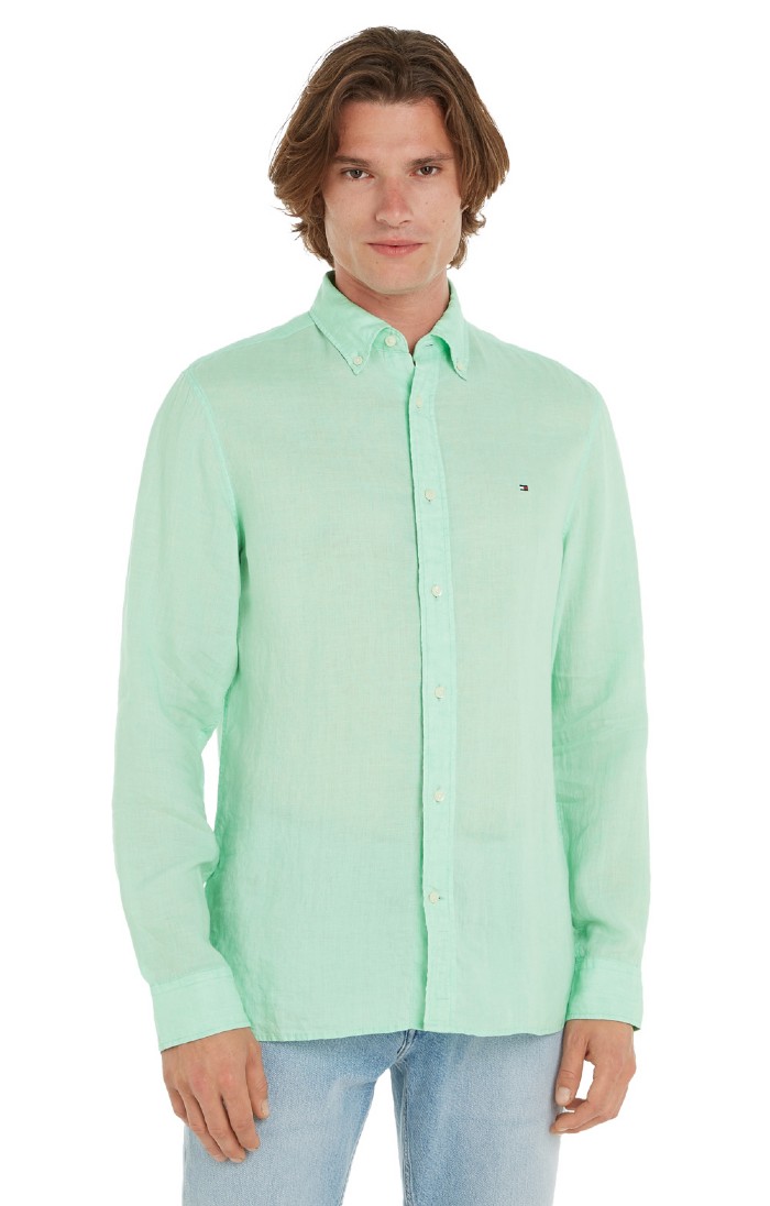 Tommy hilfiger linen shirt clearance
