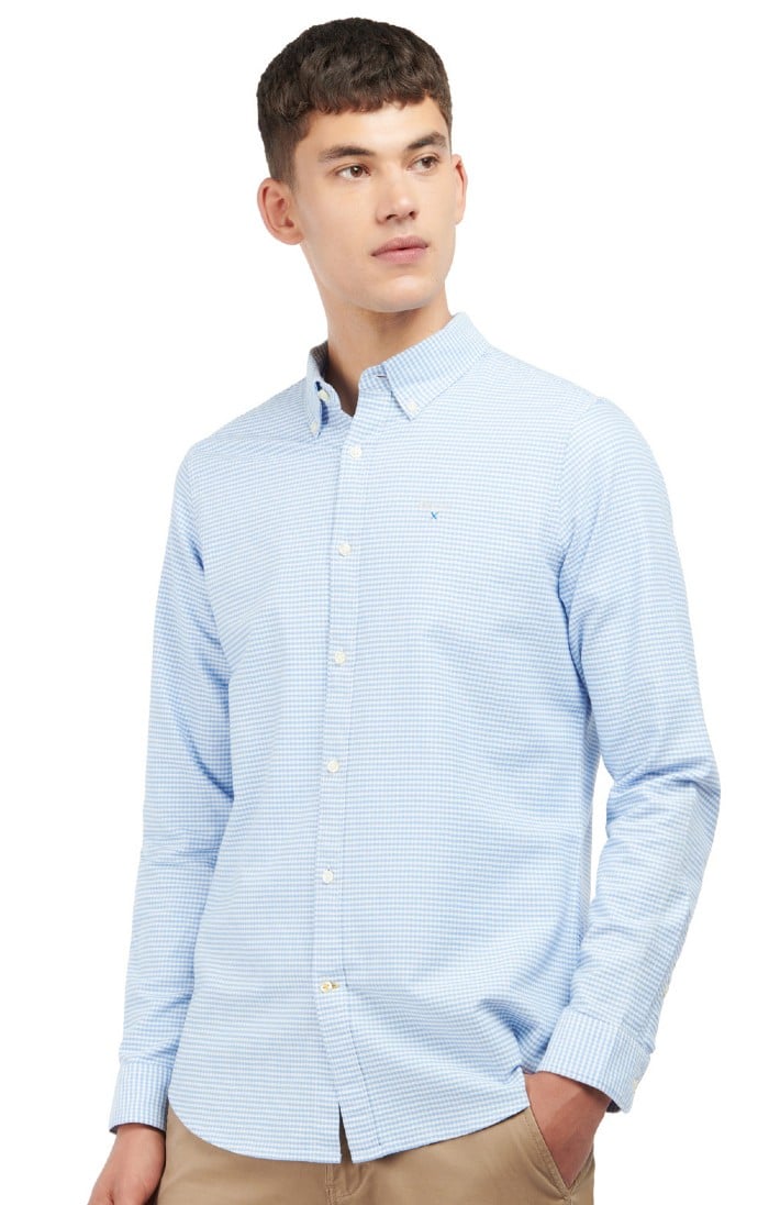 Mens Barbour Gingham Oxtown Tailored Shirt, Blue - House of Bruar