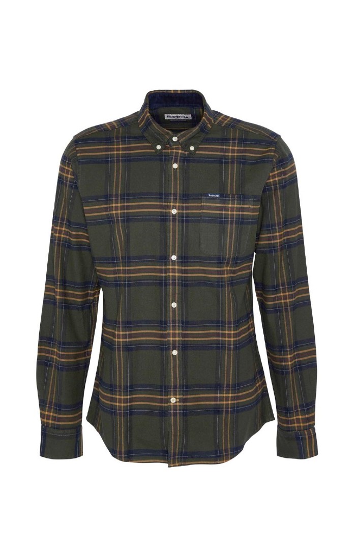 Barbour green check shirt on sale