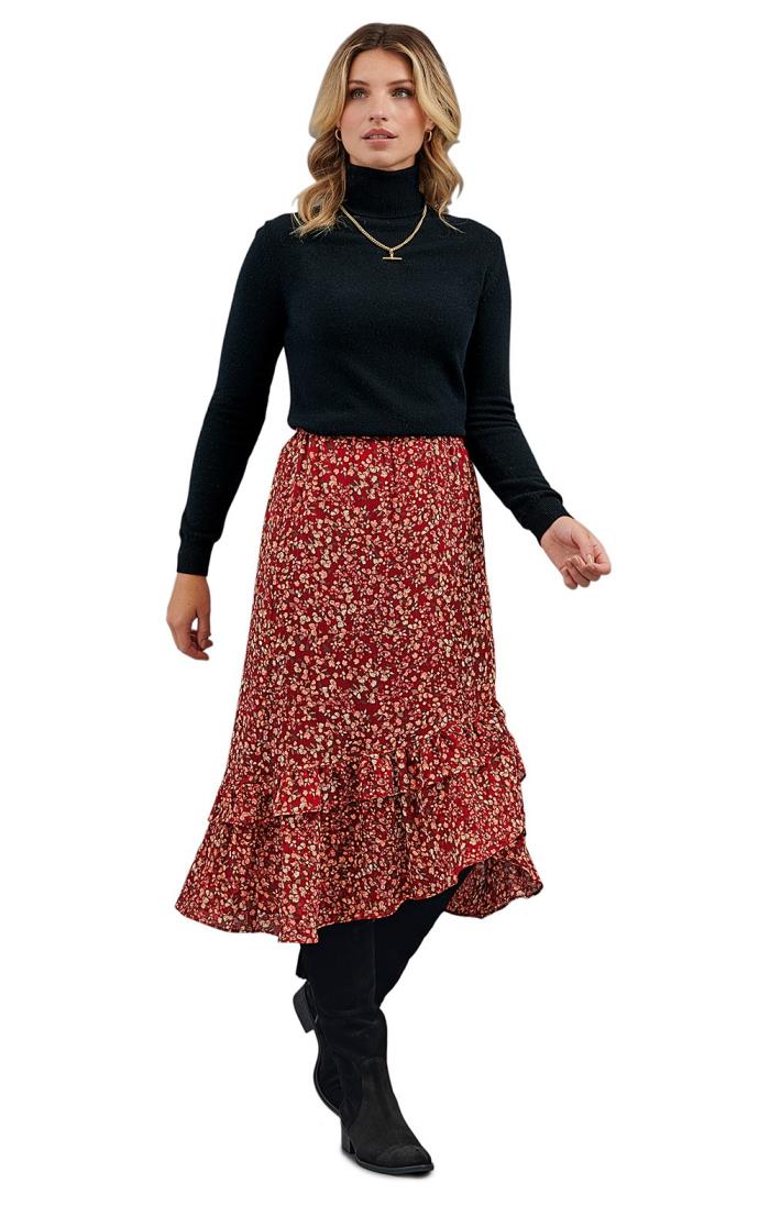 Ladies black deals evening skirts