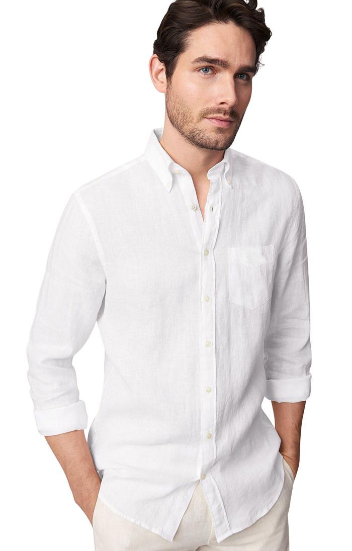 Men's GANT Linen Shirt - White