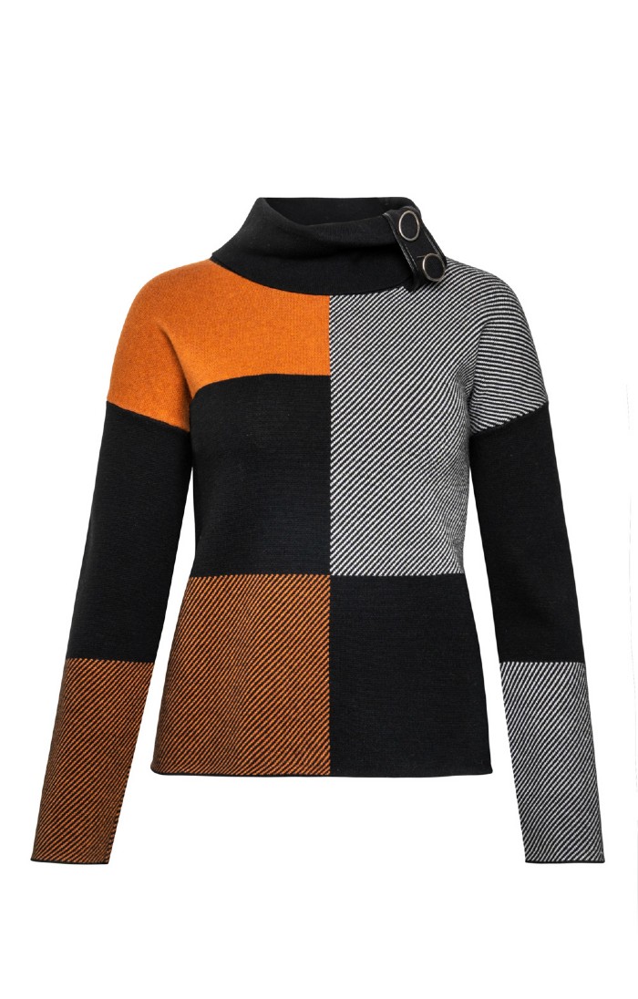 Ladies Marble Patchwork Jumper, Multi House of Bruar