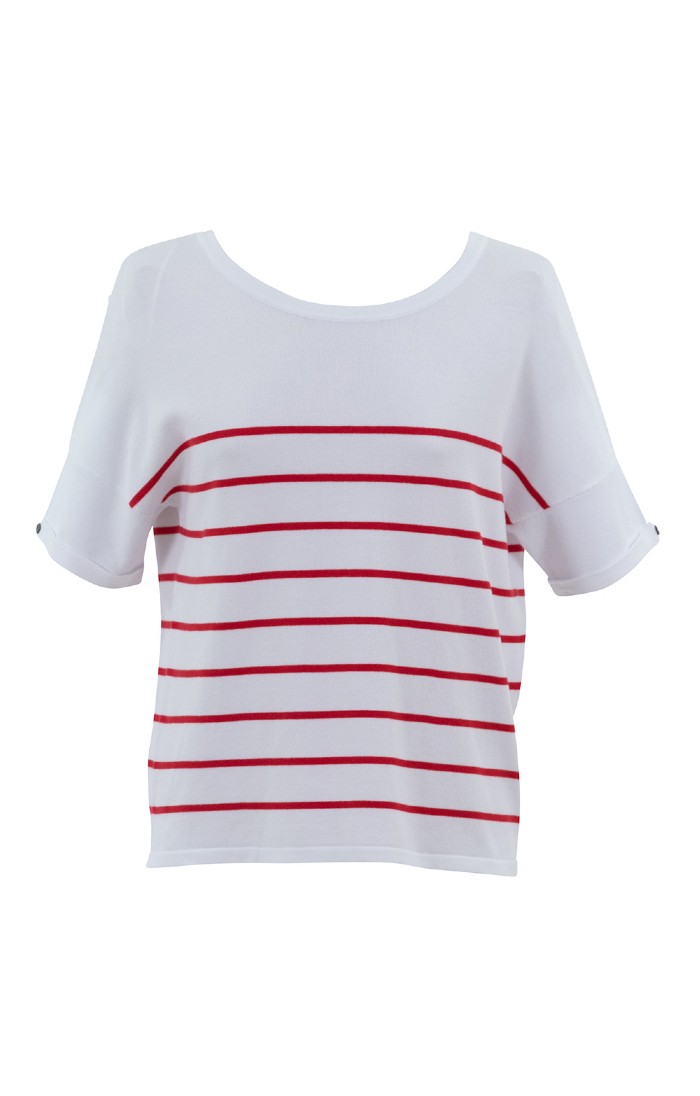 Stripe Mix-match Button Down Top
