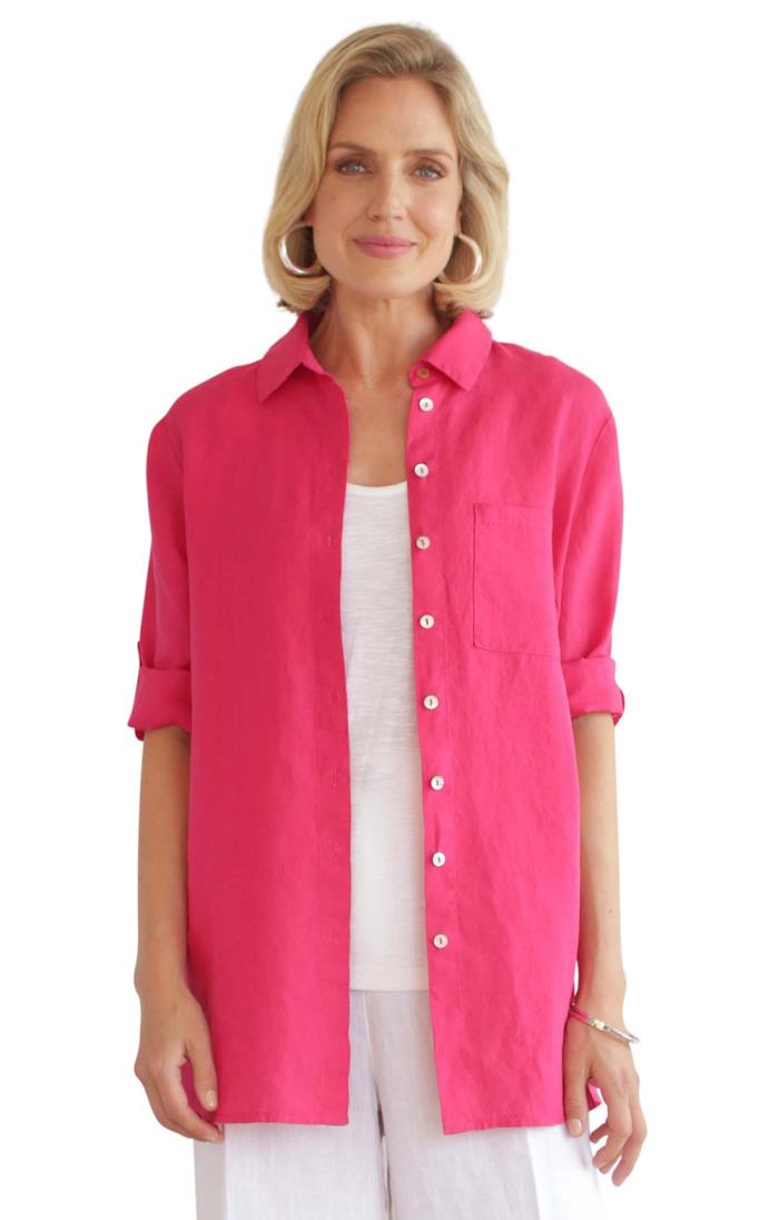 Ladies Pomodoro Linen Shirt