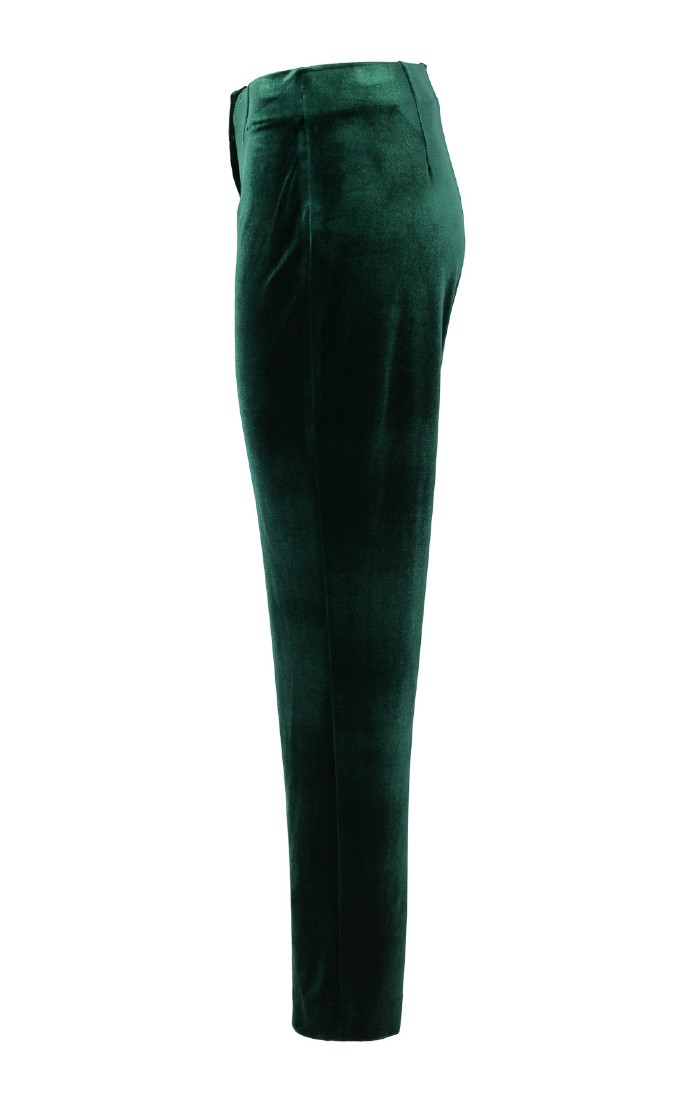 Ladies Velvet Pull On Trousers, Green House of Bruar