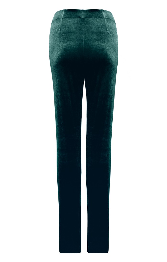 Meghan Green Velvet Wide Leg Trousers  Womens Velvet Trousers  KITRI
