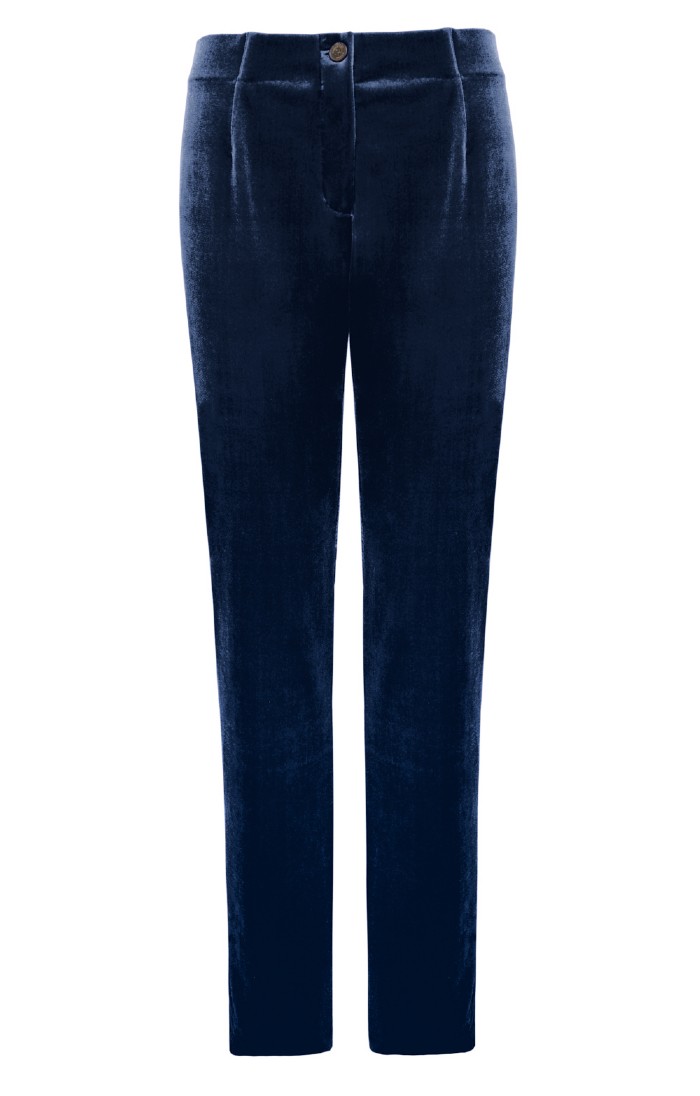 Navy blue velvet trousers for women and girl