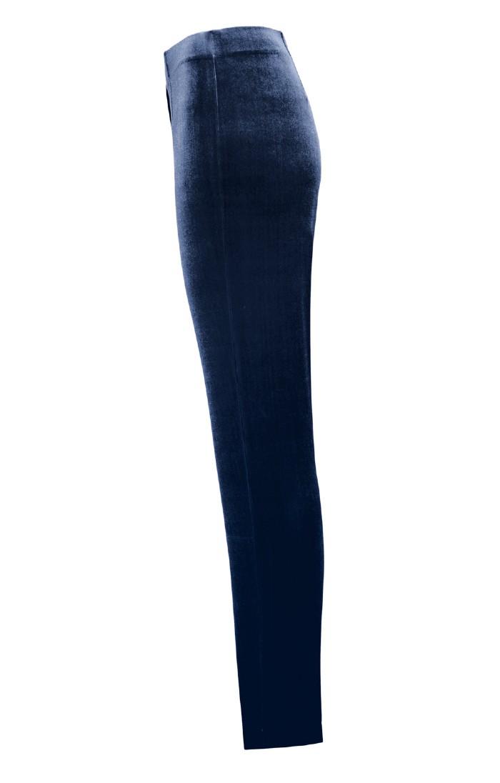 Yumi Navy Velvet Palazzo Trousers | Yumi