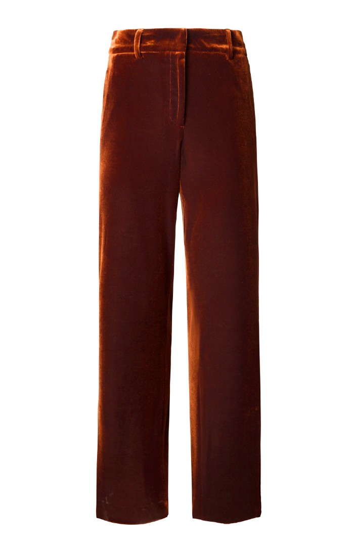 【PORTERNA】Otte Velvet Trousers ALEX PERRY Pleated velvet wide-leg pants | NET-A-PORTER