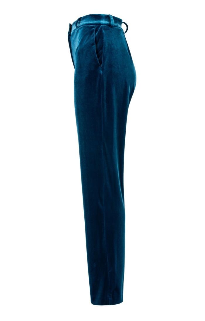 Buy Teal Velvet Wide Leg Coord Trousers  8S  Trousers  Tu