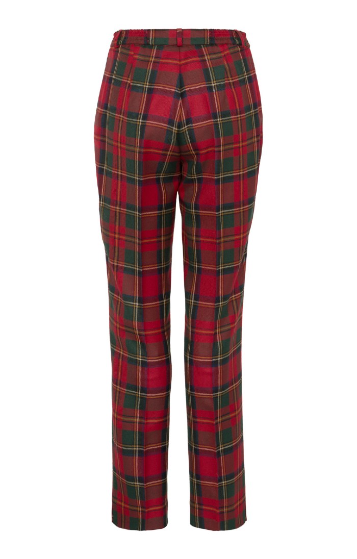 Wool Trousers Burberry Plaid Pants Red Ladies Classic Plaid