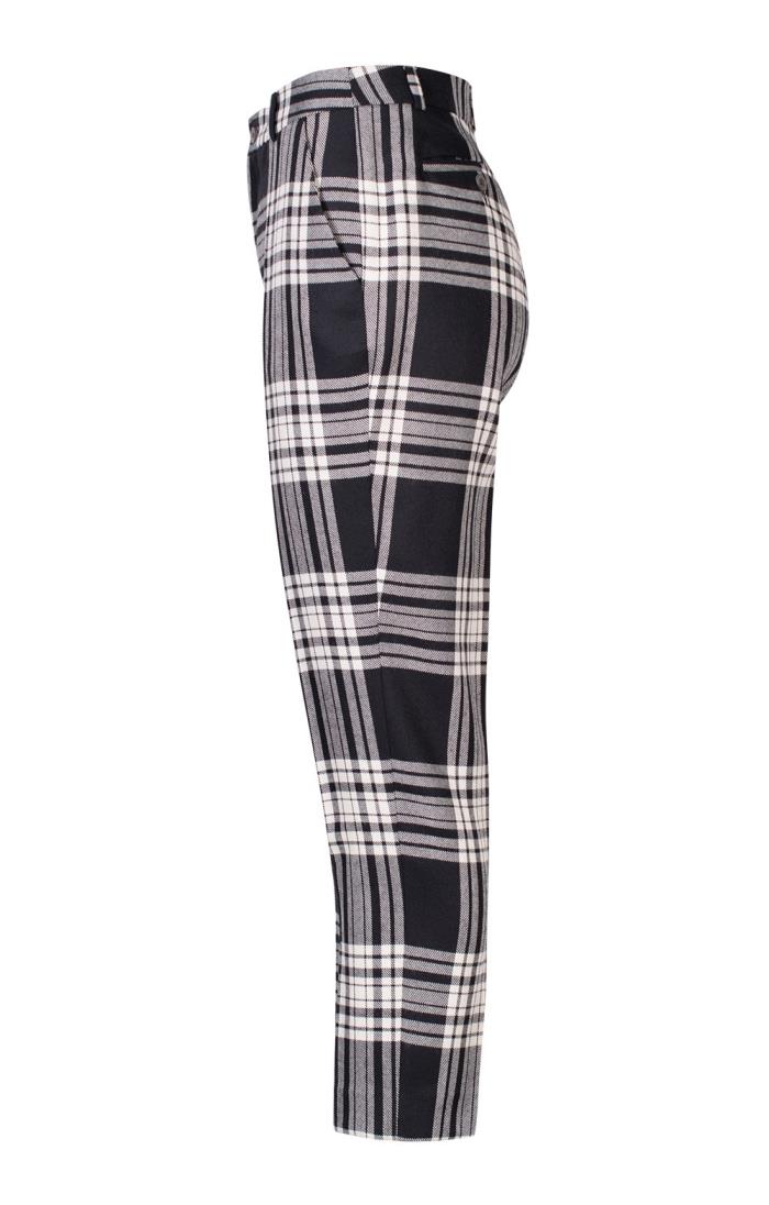 Ladies Worsted Plaid Cropped Trousers 