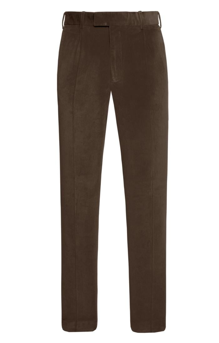 Men's Single Pleat Stretch Cord Trousers - House of Bruar